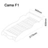 Cama Infantil Carro F1 090 100% MDF - 4