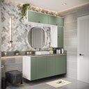 Ver imagem 1 de Conjunto para Banheiro Kappesberg Celeste 7 Peças Branco/verde 160cm