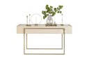 Ver imagem 2 de Aparador para Sala de Estar com Tampo Espelho Pés Metálico Dourada Kika Off White