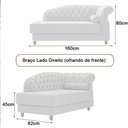 Ver imagem 2 de Sofá de Canto Chaise Pomme 1 Lugar Cinza Linho Sallar Home
