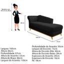 Ver imagem 3 de Diva Recamier Vanessa 160cm Lado Direito Suede Doce Sonho Móveis Preto