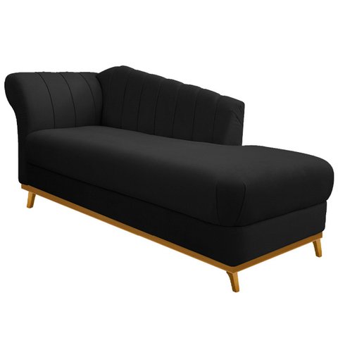 Diva Recamier Vanessa 160cm Lado Direito Suede Doce Sonho Móveis Preto