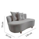 Ver imagem 7 de Namoradeira Sofá Feijão Suria Orgânica Bouclé Cinza Claro