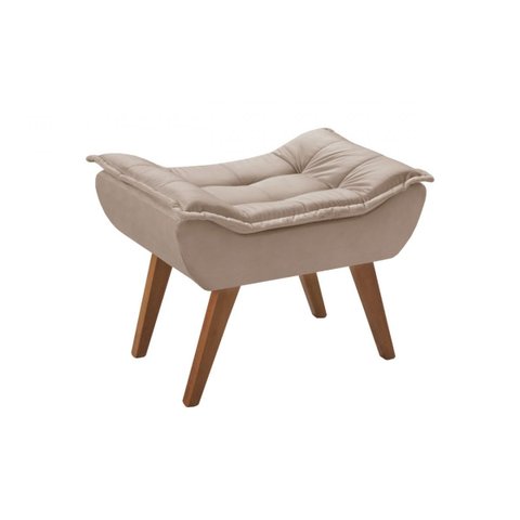 Puff Decorativo Opalla Suede para Sala Unidecor Bege