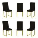 Ver imagem 1 de Kit 6 Cadeiras Estofadas Base de Ferro para Mesa de Jantar Preto