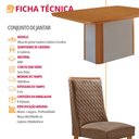 Ver imagem 7 de Mesa de Jantar Isadora 180cm Tampo MDF Laminado Canto Copo com 6 Cadeiras Carolina Moderna Mobília