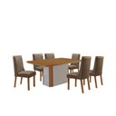 Ver imagem 2 de Mesa de Jantar Isadora 180cm Tampo MDF Laminado Canto Copo com 6 Cadeiras Carolina Moderna Mobília
