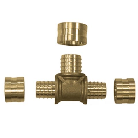Tê Monocamada Pex Água 20x20x20 Kit C/ 2 - Emmeti