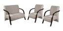 Ver imagem 1 de Conjunto Sevilha Namoradeira + 2 Poltronas Decorativa Braço De Madeira Recepção Sala - Suede Bege Cl