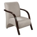 Ver imagem 3 de Conjunto Sevilha Namoradeira + 2 Poltronas Decorativa Braço De Madeira Recepção Sala - Suede Bege Cl