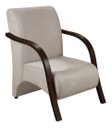 Ver imagem 3 de Conjunto Sevilha Namoradeira + 2 Poltronas Decorativa Braço De Madeira Recepção Sala - Suede Bege Cl