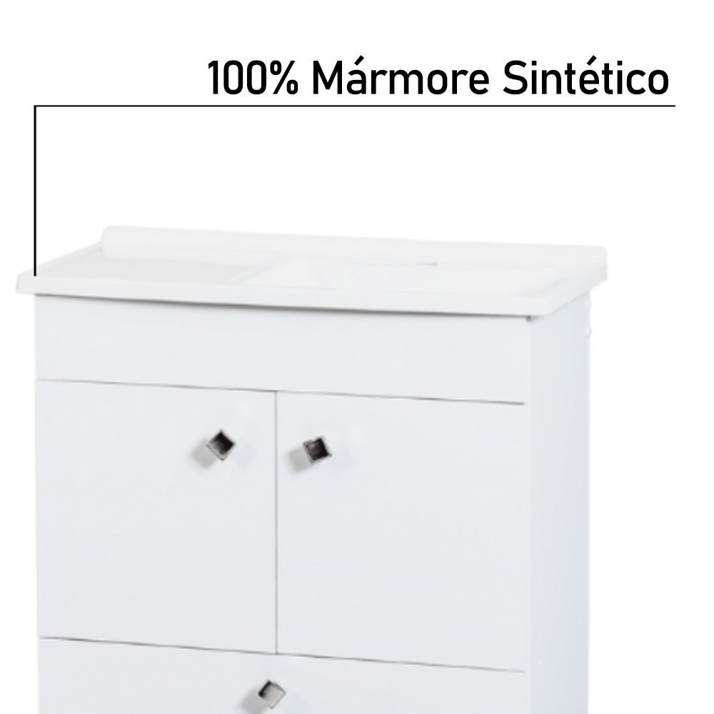 Kit Gabinete com Espelho Pamplona Branco Corso 64x32x57 - 4