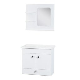 Kit Gabinete com Espelho Pamplona Branco Corso 64x32x57 - 1