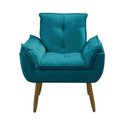 Ver imagem 7 de Sofá 2 Lugares e 2 Poltrona Decorativa para Sala de Estar Suede Azul Turquesa