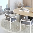 Ver imagem 2 de Poltrona Noah Fixa C/4 Pés 78 X 60,5 X 60,5 Cm Pés Brancos. Lautrec Cinza Lautrec Cinza