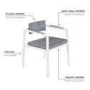 Ver imagem 3 de Poltrona Noah Fixa C/4 Pés 78 X 60,5 X 60,5 Cm Pés Brancos. Lautrec Cinza Lautrec Cinza