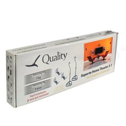 Kit 3 Suportes Parede + 2 Pedestais para Home Theater Caixa Acústica Som Conjunto Universal - 2