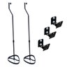 Kit 3 Suportes Parede + 2 Pedestais para Home Theater Caixa Acústica Som Conjunto Universal - 1