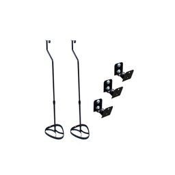 Kit 3 Suportes Parede + 2 Pedestais para Home Theater Caixa Acústica Som Conjunto Universal - 3