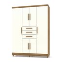 Ver imagem 1 de Guarda Roupa Solteiro 6 Portas e 3 Gavetas Imperial Nature/champanhe - Pallazio
