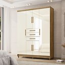 Ver imagem 2 de Guarda Roupa Solteiro 6 Portas e 3 Gavetas Imperial Nature/champanhe - Pallazio