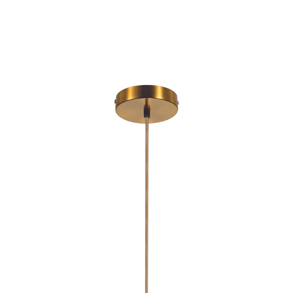 Pendente 20cm E27×1 Metal Bronze+vidro Ambar - 3