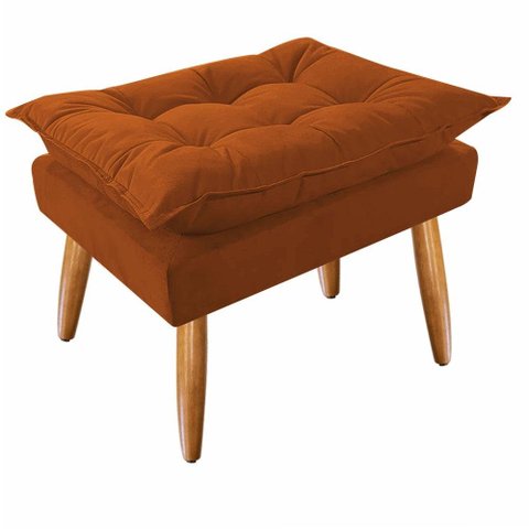 Puff Decorativo Opala Suede Pés Palito - Bela Móveis: Terracota
