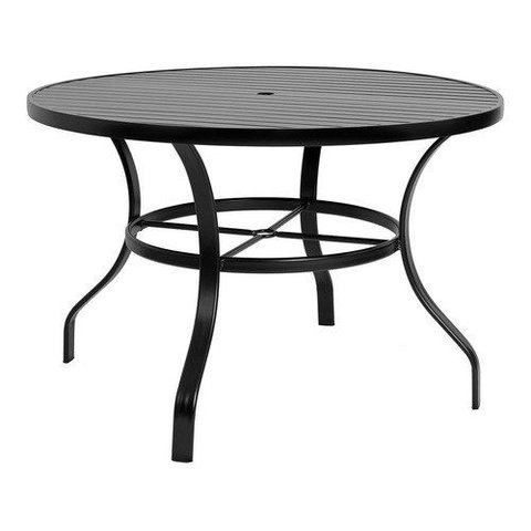 Mesa de Alumínio Antonella p/ Área Gourmet Redonda 1,20m:Preto