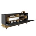 Ver imagem 4 de Rack Porta Basculante com Painel Ripado Pose para Tv de até 60” Preto Gloss/tronco Ripado - Pr Móvei