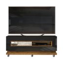 Ver imagem 3 de Rack Porta Basculante com Painel Ripado Pose para Tv de até 60” Preto Gloss/tronco Ripado - Pr Móvei
