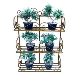 jardineira suporte floreira ferro dourado jardim vertical 3 andares vasos de plantas - 1