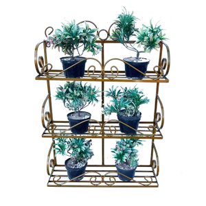 jardineira suporte floreira ferro dourado jardim vertical 3 andares vasos de plantas