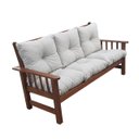 Ver imagem 6 de Sofá Cancún 3 Lugares de Madeira Banco Super Resistente Estofado Creme