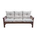 Ver imagem 3 de Sofá Cancún 3 Lugares de Madeira Banco Super Resistente Estofado Creme