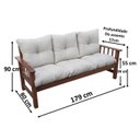 Ver imagem 2 de Sofá Cancún 3 Lugares de Madeira Banco Super Resistente Estofado Creme