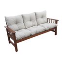 Ver imagem 1 de Sofá Cancún 3 Lugares de Madeira Banco Super Resistente Estofado Creme