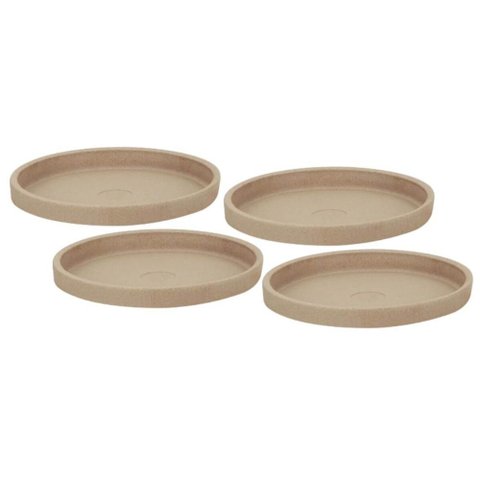 Kit 4 Pratos Grandes para Vaso de Flor Folhagem Jardim Polietileno Tramontina Areia