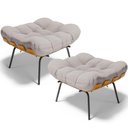 Ver imagem 1 de Kit 2 Puff\'s Decorativos Sala de Estar Costela L02 Linho Bege