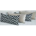 Ver imagem 1 de Kit 4 Almofadas Retangulares Sued Amassado Jacquard Cheias - JACQUARD CHEVRON SUED PALHA