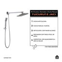 Ver imagem 2 de Kit Chuveiro Quadrado de Parede Tucuruí com Desviador Mundaú e Ducha Manual Jaci Pingoo.casa -