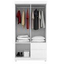 Ver imagem 6 de Cômoda London e Guarda Roupa Solteiro Lótus Branco Flex - Demóbile