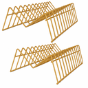 Ver imagem 1 de 2 Organizador de Armário Suporte Prato Vertical Dourado Arm
