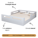 Ver imagem 5 de Cama Casal Infantil Moderna com Grade de Proteção Segura