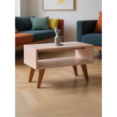 Mesa de Centro Retro 60cm MDF Rosa - On Móveis