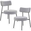 Ver imagem 1 de Kit 02 Poltronas Decorativas para Sala de Estar Base Fixa Londres L02 Bouclê Cinza - Lyam