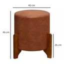 Ver imagem 6 de Puff Thor Kit 2 Unidades Corano Camel com Pés Madeira Sofisticado