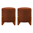 Ver imagem 5 de Puff Thor Kit 2 Unidades Corano Camel com Pés Madeira Sofisticado