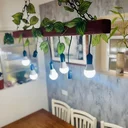 Ver mais imagens de Luminária Lustre Rústico Madeira 7 Pendentes Corrente E27 Bivolt para Sala Varanda