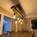 Ver imagem 2 de Luminária Lustre Rústico Madeira 7 Pendentes Corrente E27 Bivolt para Sala Varanda