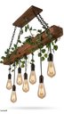 Ver imagem 1 de Luminária Lustre Rústico Madeira 7 Pendentes Corrente E27 Bivolt para Sala Varanda